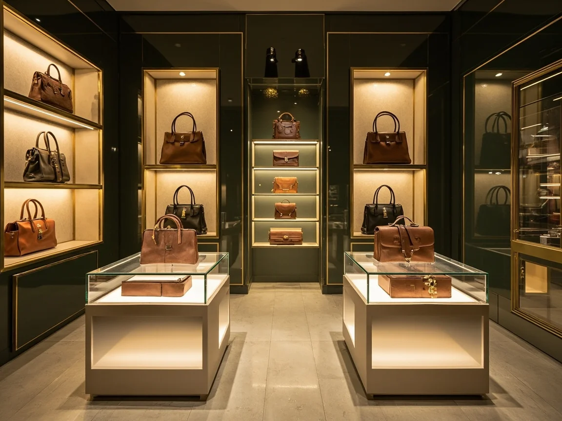 Progetto di esposizione per boutique di borse a Milano