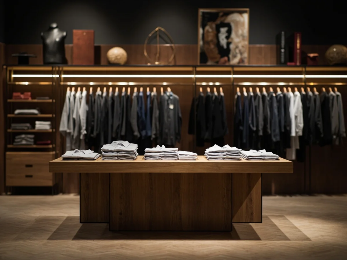 Clothing Store Display Table and Rack Set