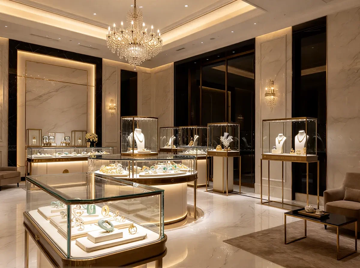Schmuck-Nischenvitrine mit Spotleuchte