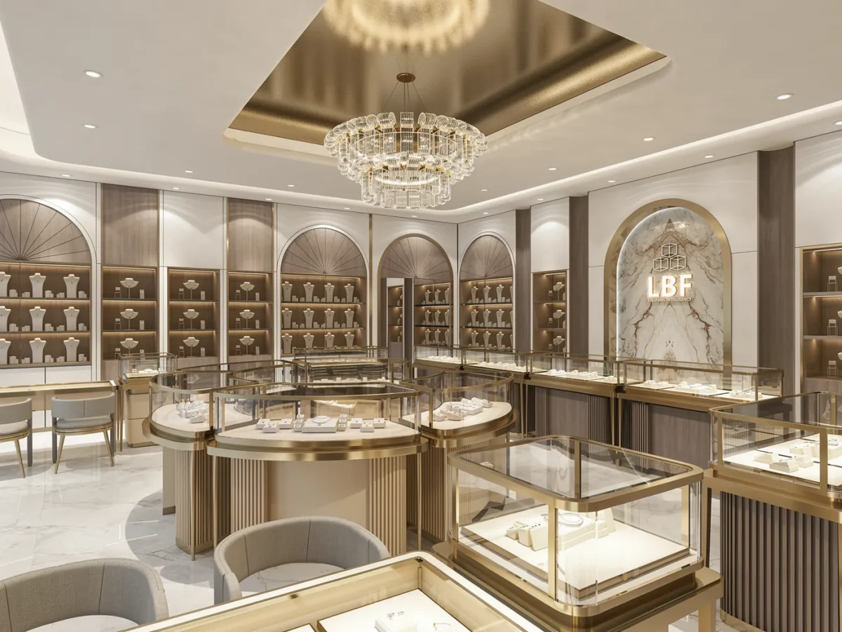 Vitrina de cristal para boutiques de lujo