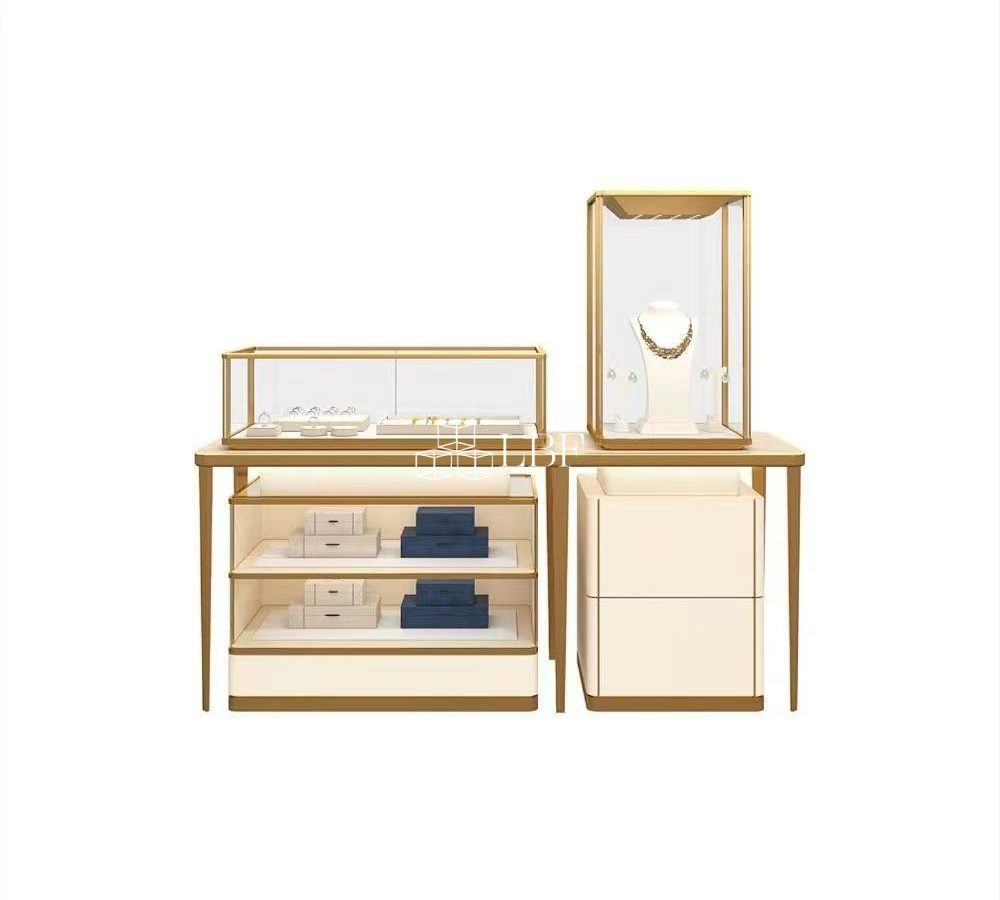 Gold combination display cabinet