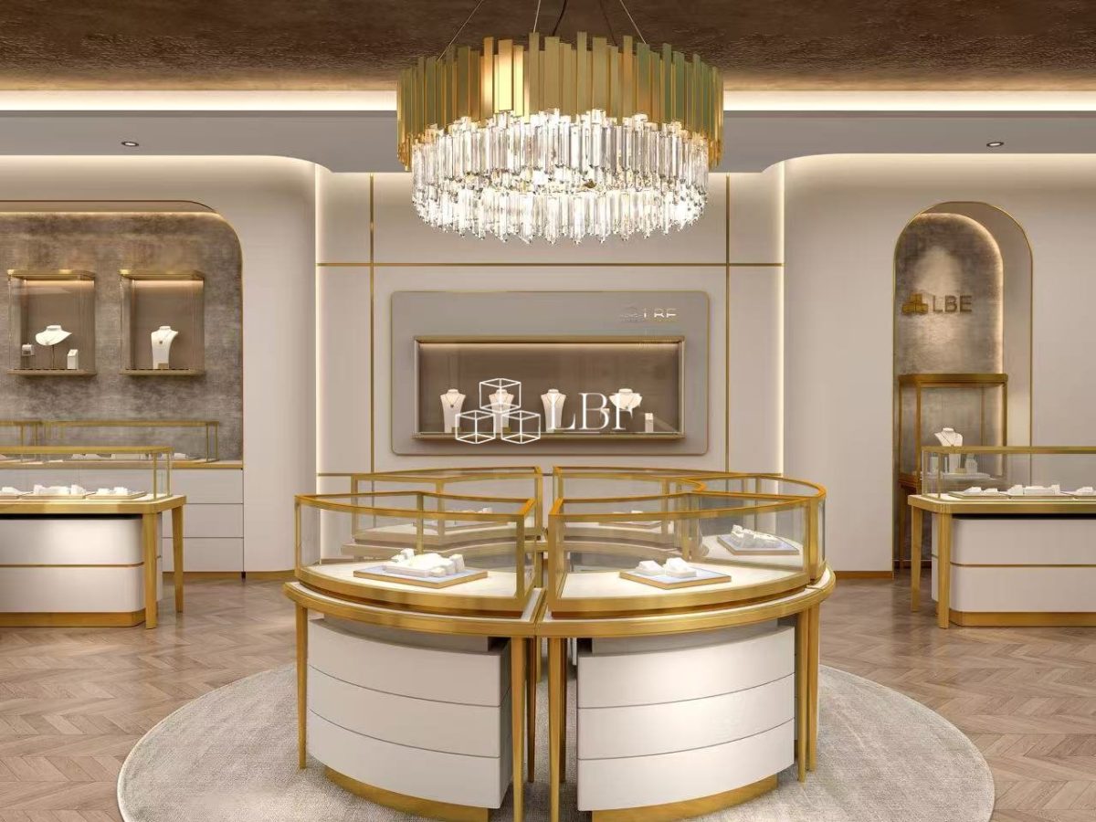 Light luxury jewelry store, high-end customization, exquisite display