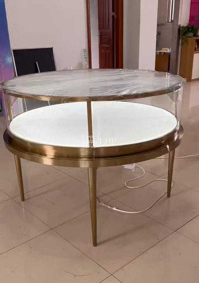 Circular LED jewelry display stand