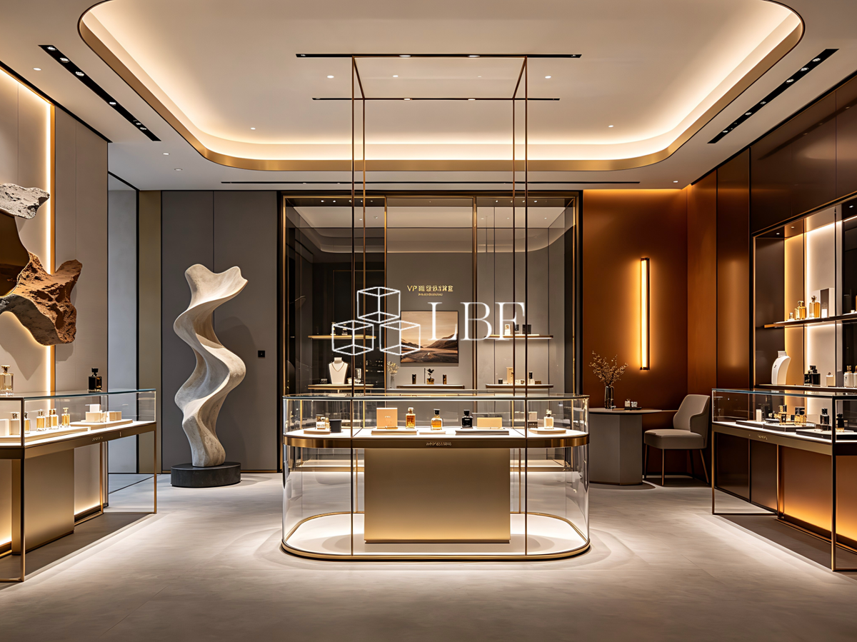 Display cabinets for the entire store of high-end jewelry