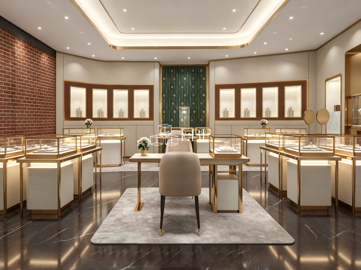 Light-luxury jewelry store-wide display cabinets