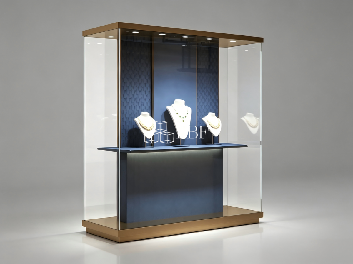 LBF Light – luxury Standing High Display Cabinet Against the Wall