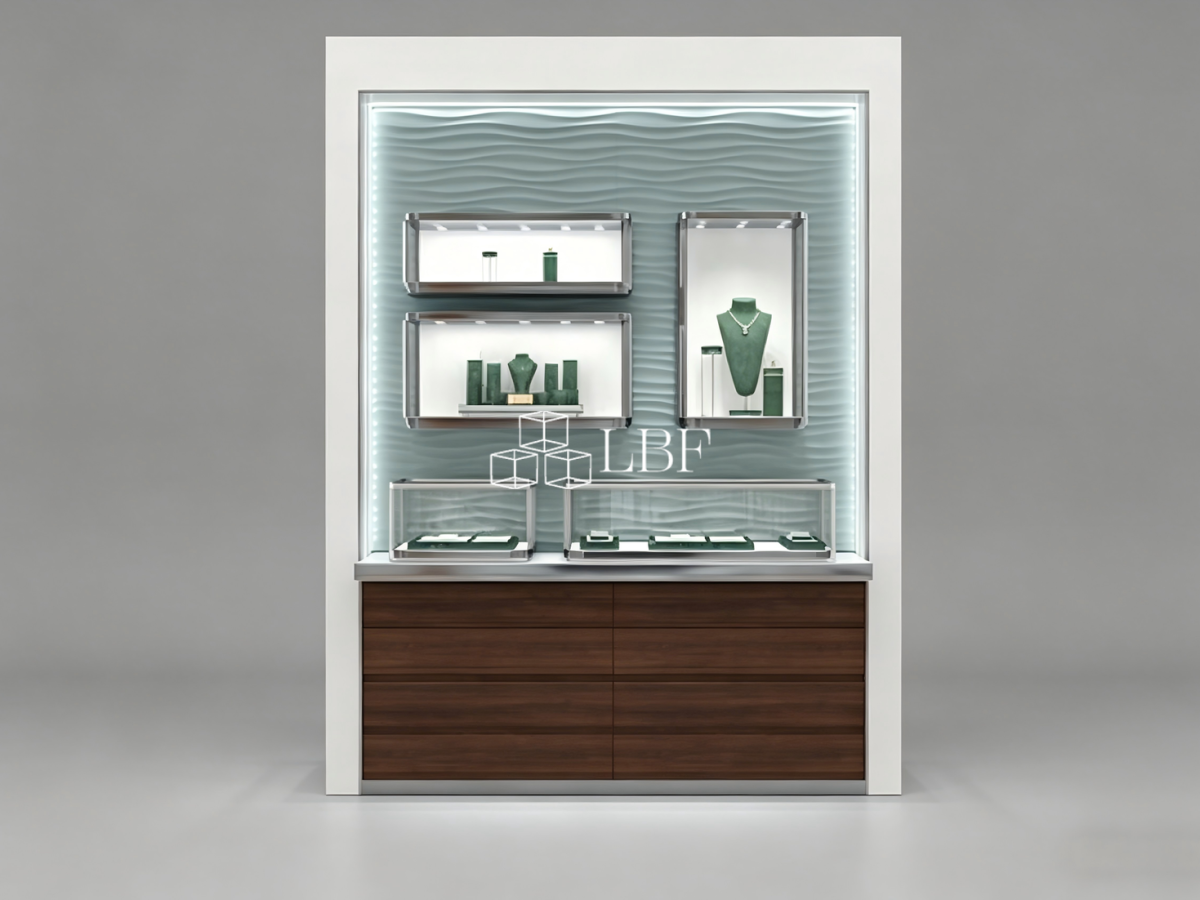 LBF built – in combined display cabinet against the wall