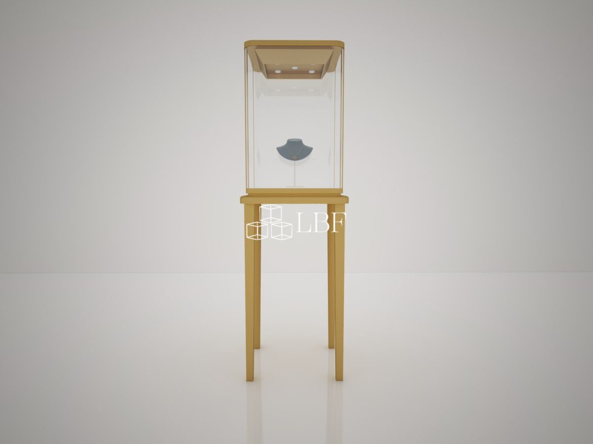 Light Luxury Tall Floor-standing Glass Jewelry Display Pedestal