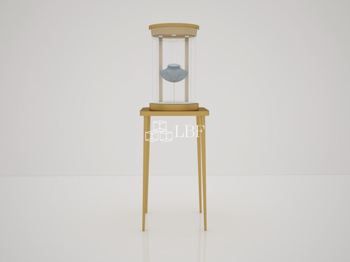 Cream Wood Jewelry Display Pedestal