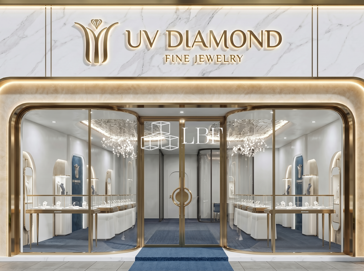 Modern Luxury Jewelry Display Showcase Counter Set